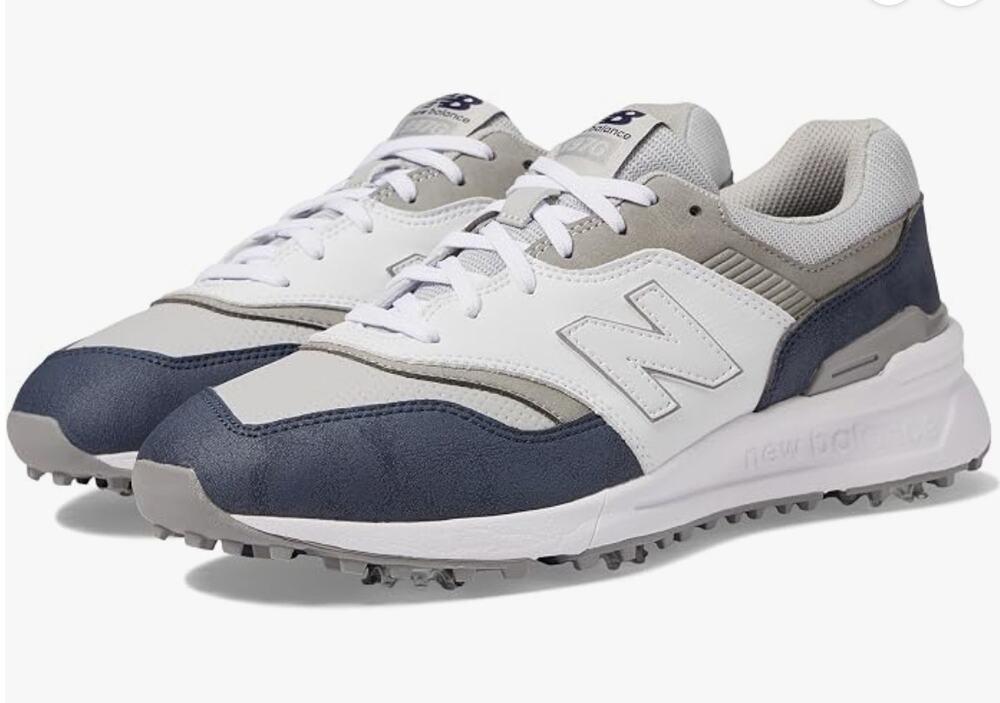 New Balance Men's 997 Golf, Navy/White 12 Wide